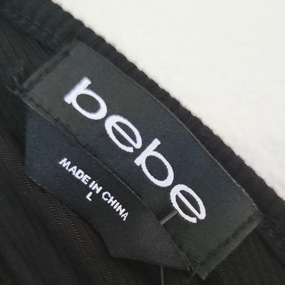 Bebe Rhinestone Logo Rib Tank Dress L - Picture 5 of 6